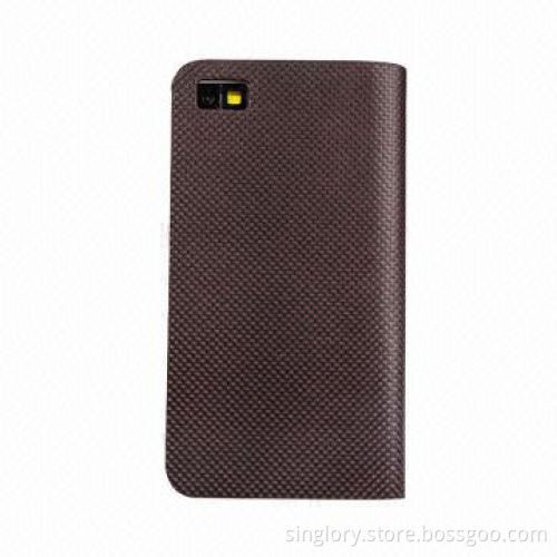 Flip Leather Case for RIM's BlackBerry Z10, Customized Pantone Colors Available